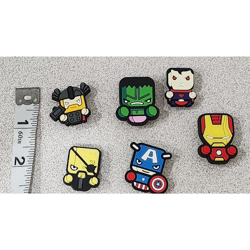 Shoe Charms for Crocs 6 Pc Marvel Disney Super Hero's NWOTS Mixed Lot